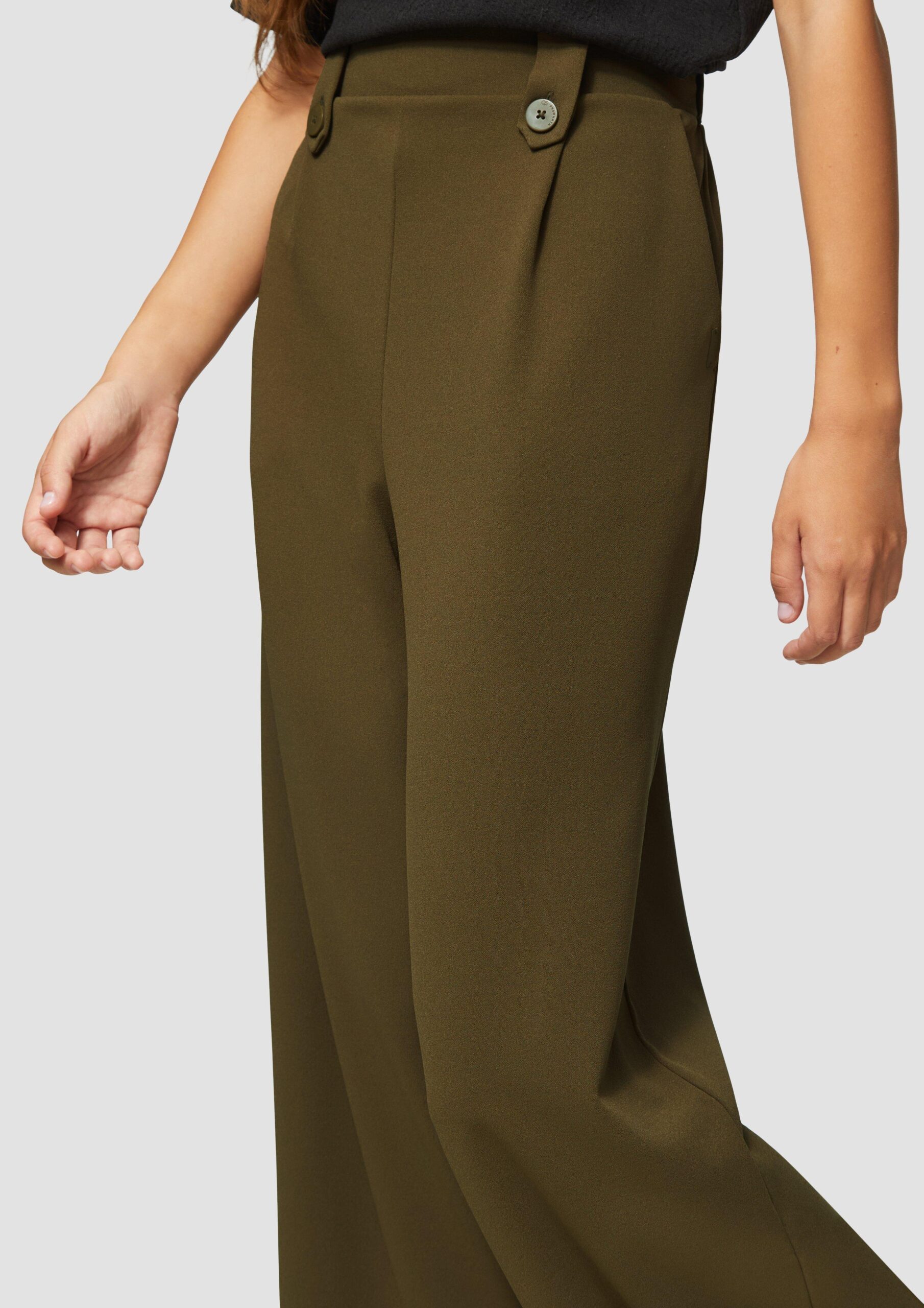 Crêpe-Hose im Relaxed Fit mit Wide Leg