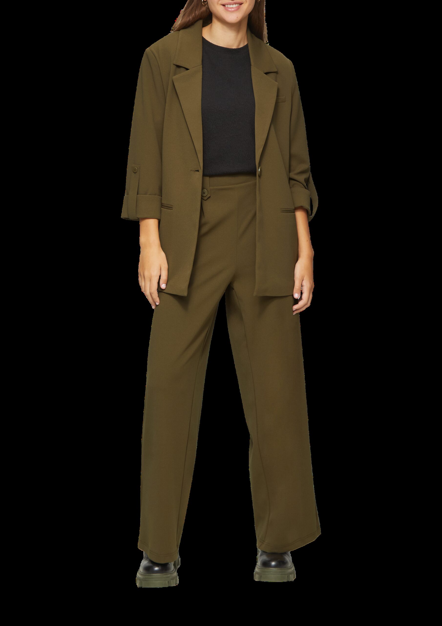 Crêpe-Hose im Relaxed Fit mit Wide Leg