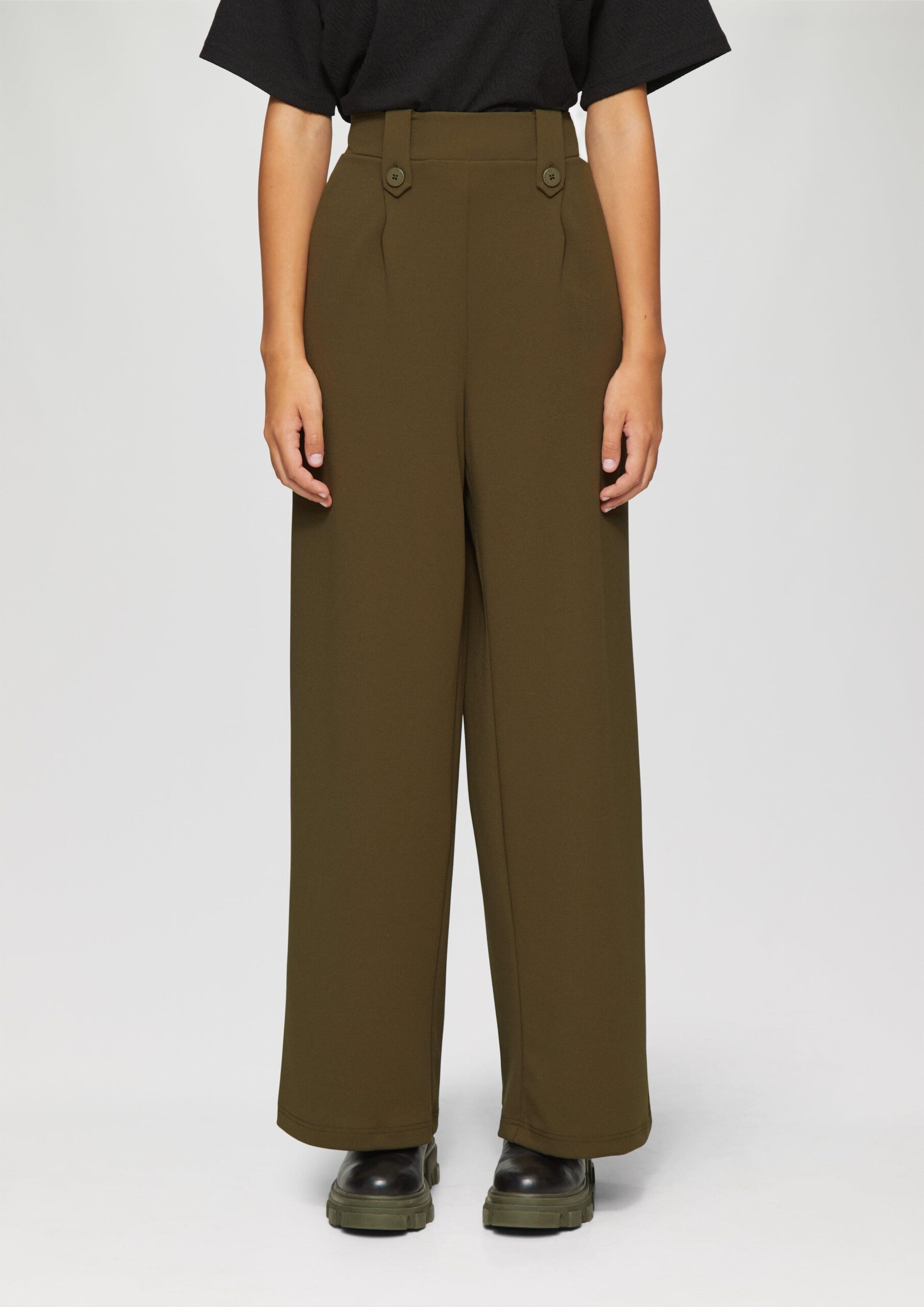 Crêpe-Hose im Relaxed Fit mit Wide Leg