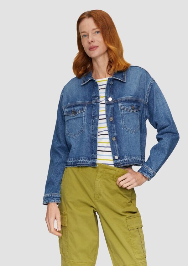 Oversized Jeansjacke mit offenem Saum | 360° Denim