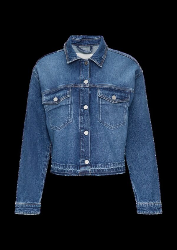 Oversized Jeansjacke mit offenem Saum | 360° Denim