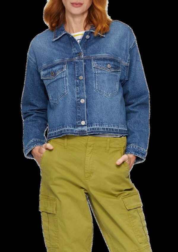 Oversized Jeansjacke mit offenem Saum | 360° Denim