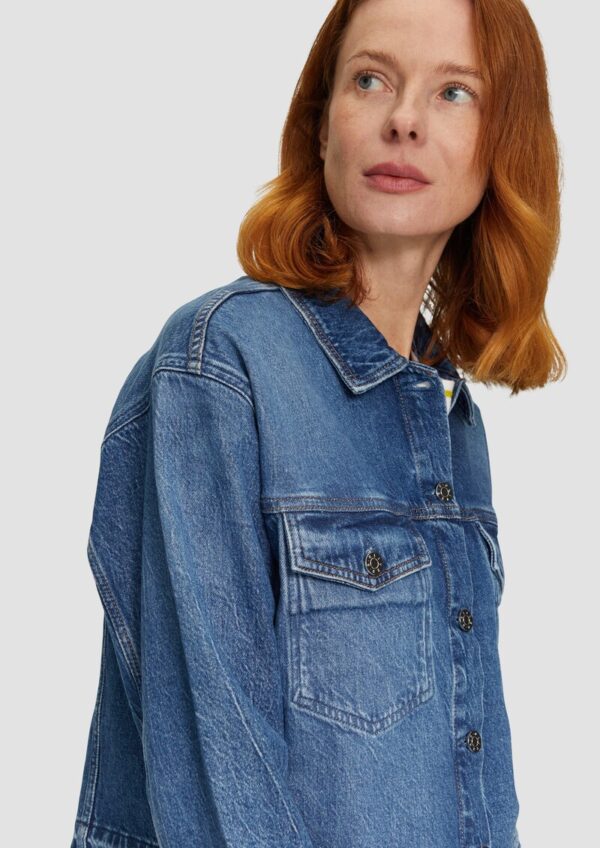Oversized Jeansjacke mit offenem Saum | 360° Denim