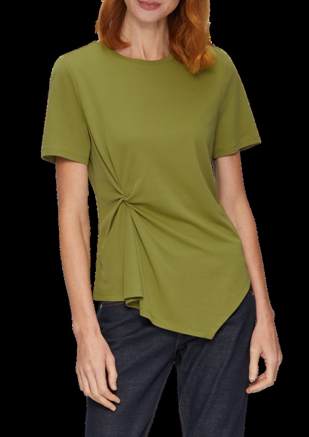 Fließendes T-Shirt mit Knotendetail