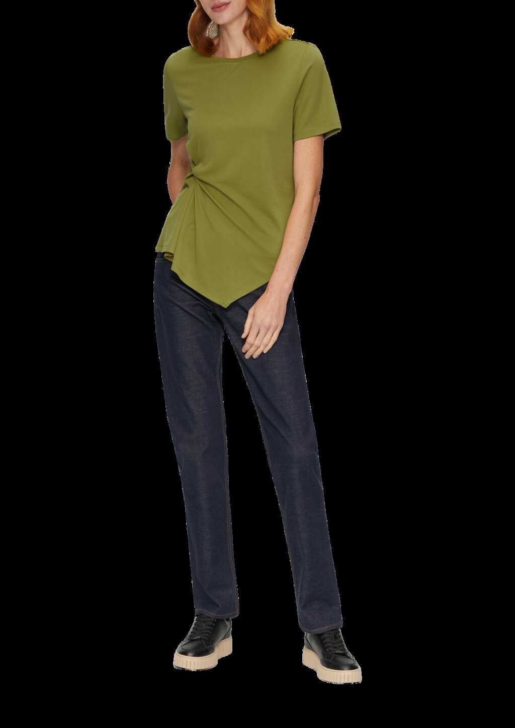 Fließendes T-Shirt mit Knotendetail