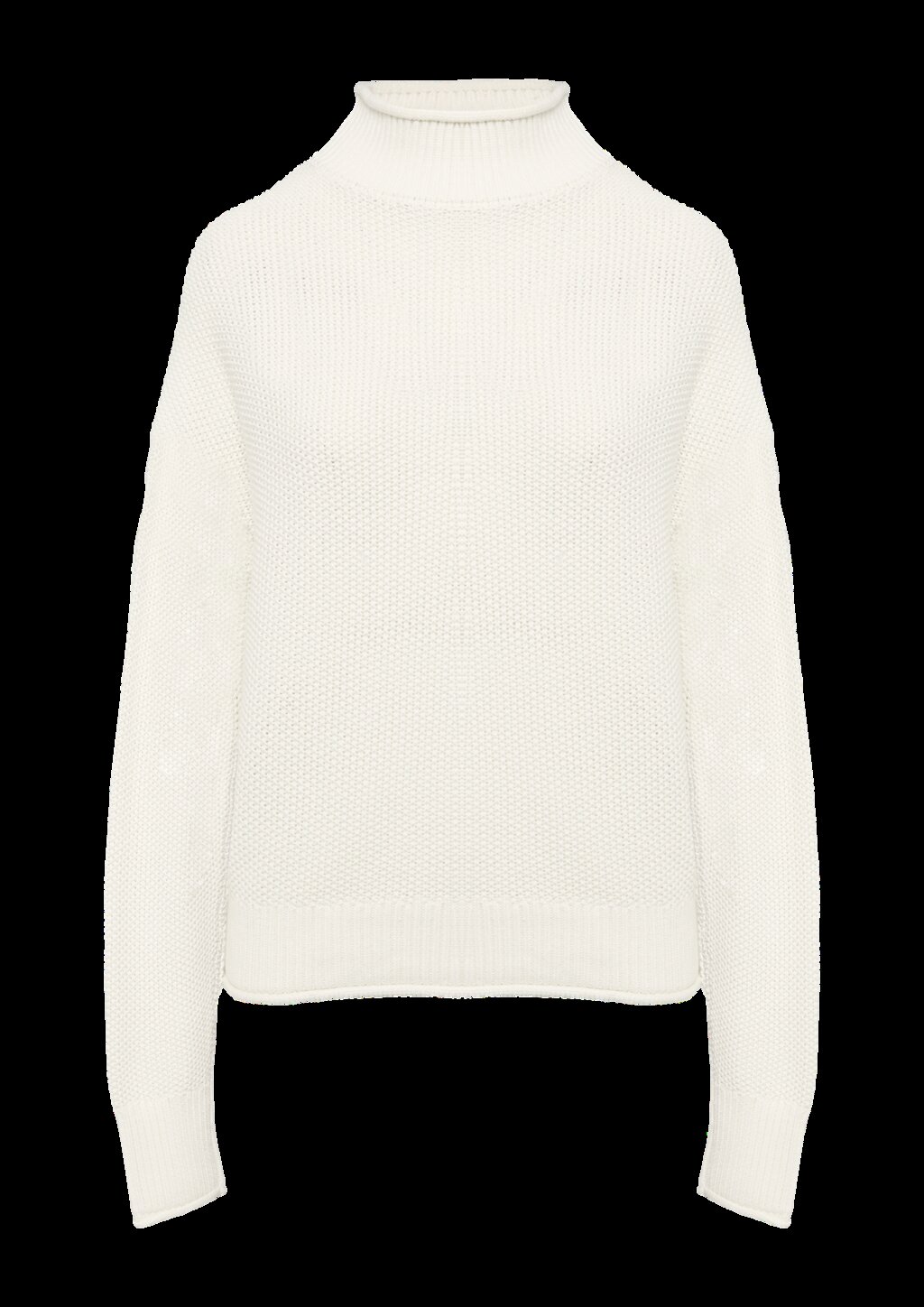 Loose Fit Strickpullover mit Stehkragen aus Baumwollmix