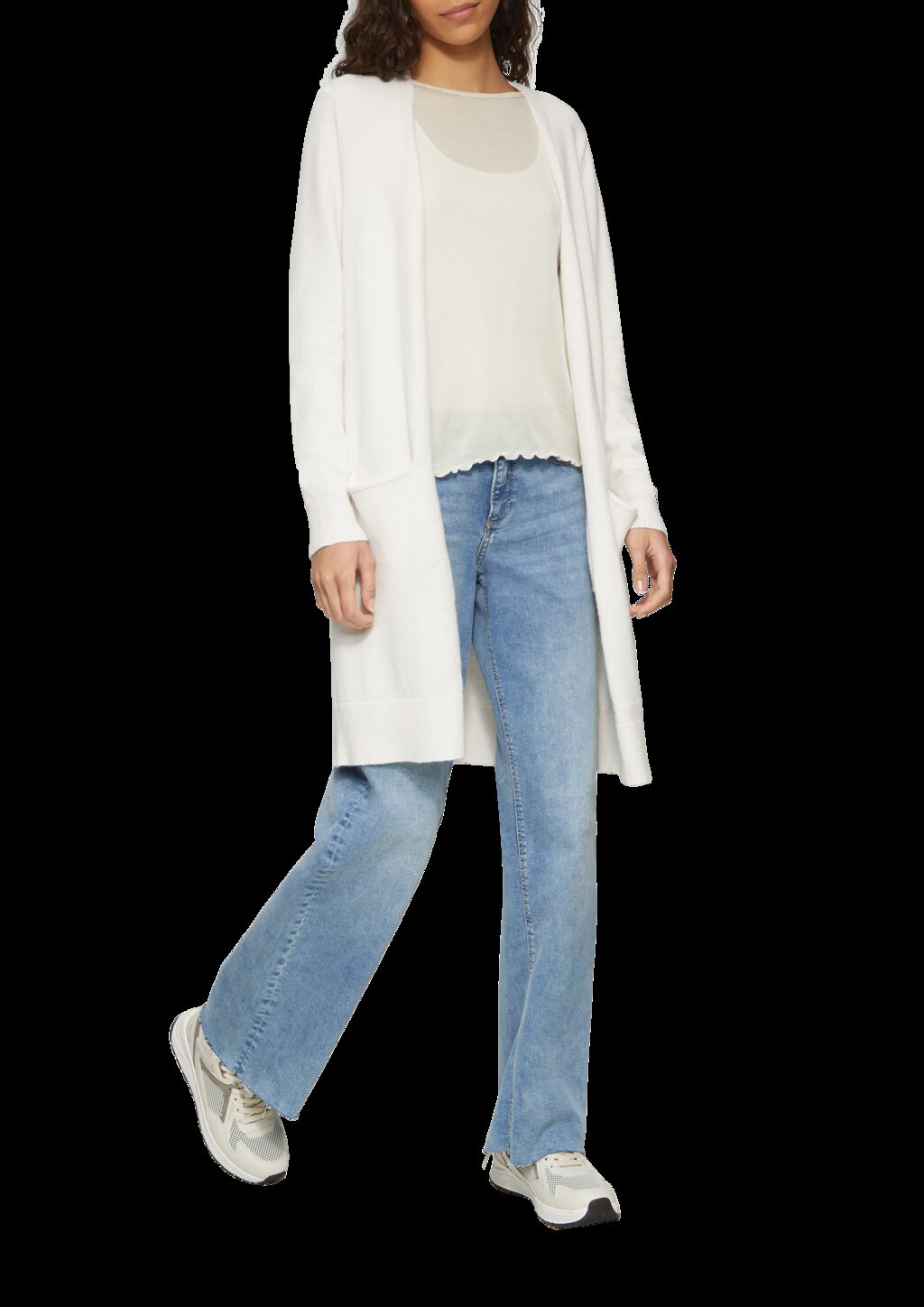 Lange Strickjacke aus Viskosemix