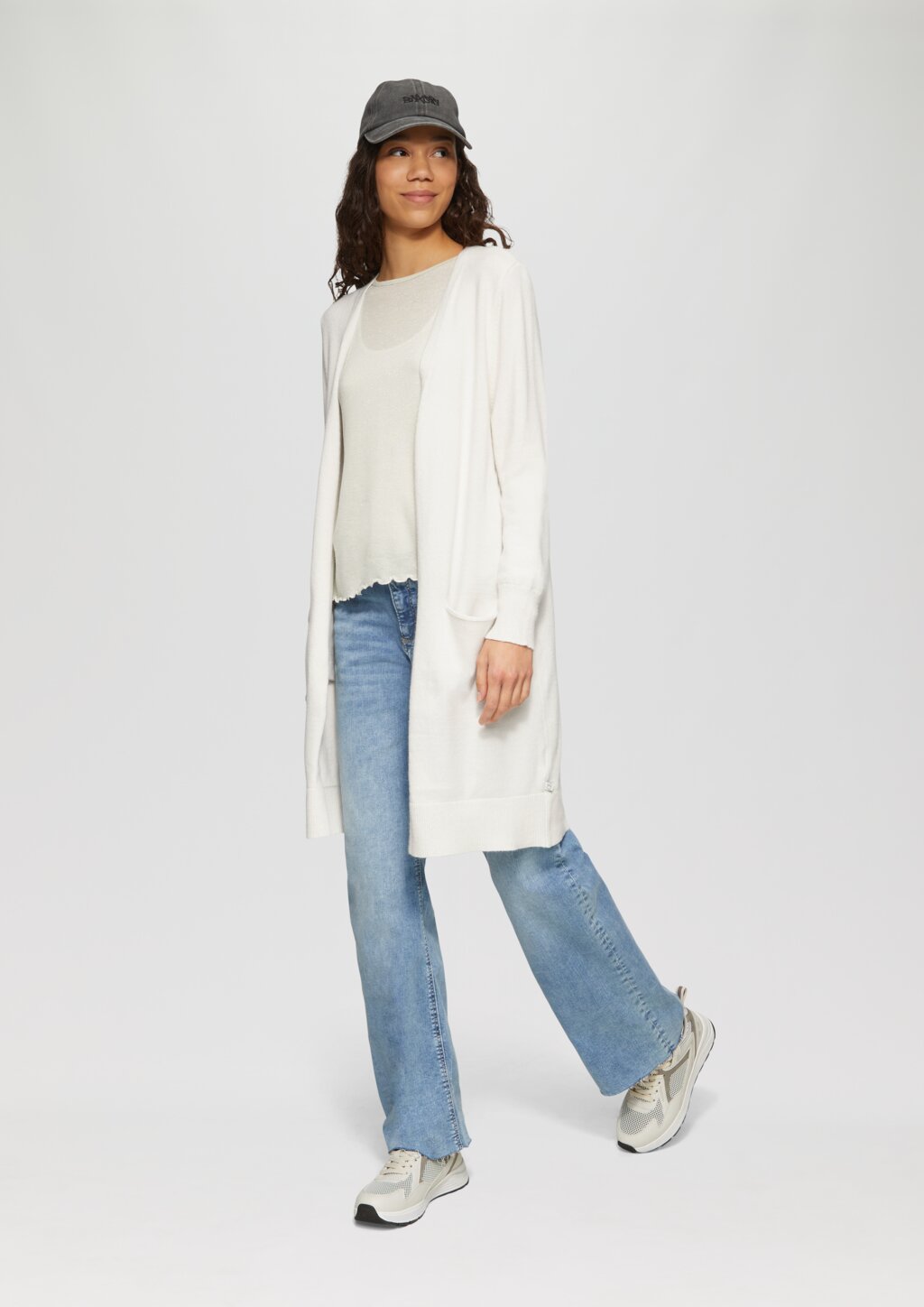 Lange Strickjacke aus Viskosemix