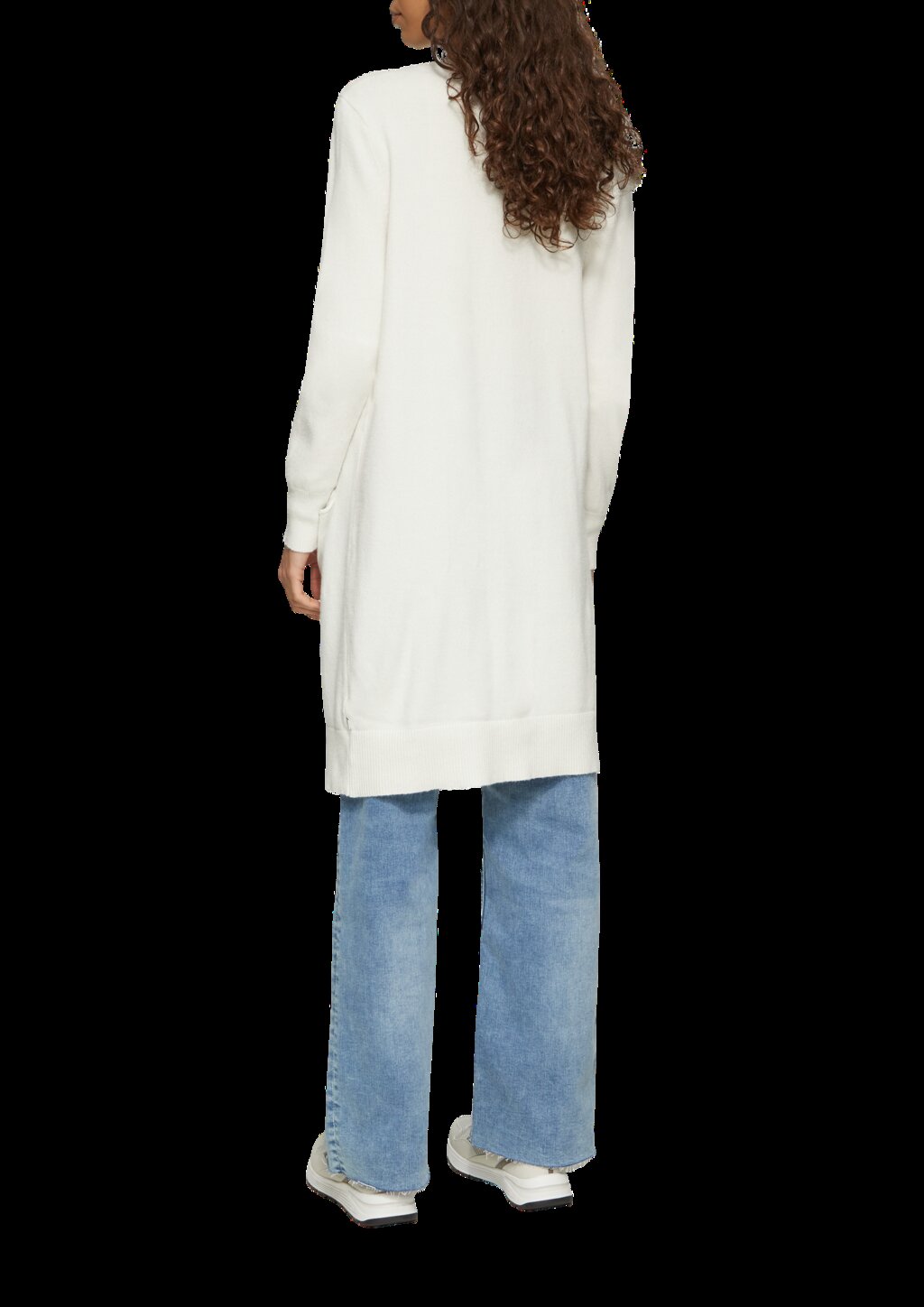 Lange Strickjacke aus Viskosemix