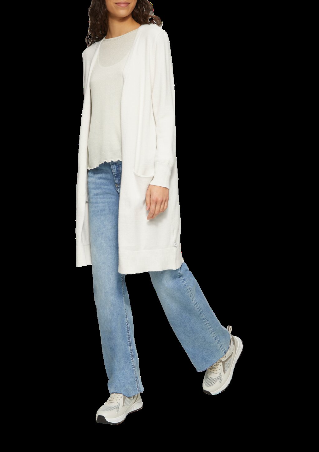 Lange Strickjacke aus Viskosemix