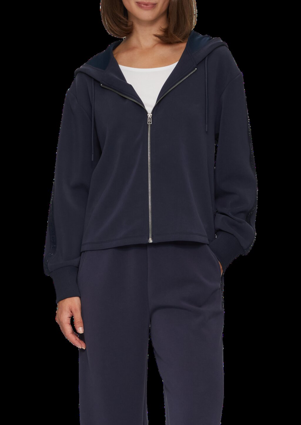 Scuba-Sweatjacke mit Kapuze und Logo-Tape