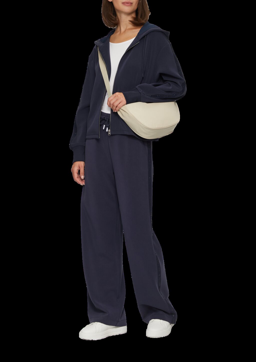 Scuba-Sweatjacke mit Kapuze und Logo-Tape