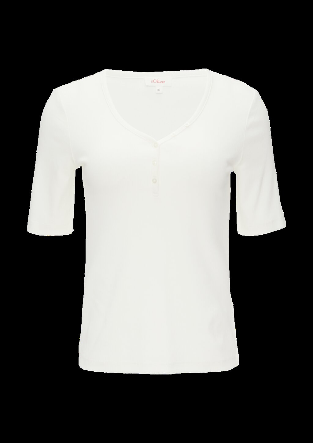 Rippshirt mit Henley-Ausschnitt