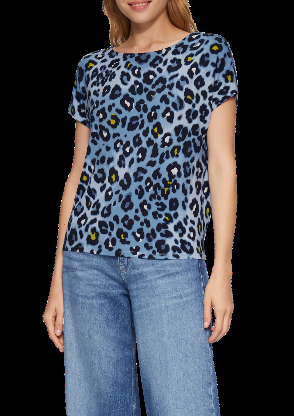 Jerseyshirt mit überschnittenen Schultern