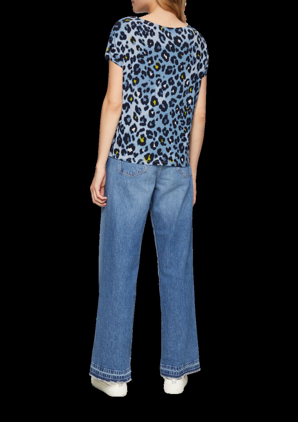 Jerseyshirt mit überschnittenen Schultern