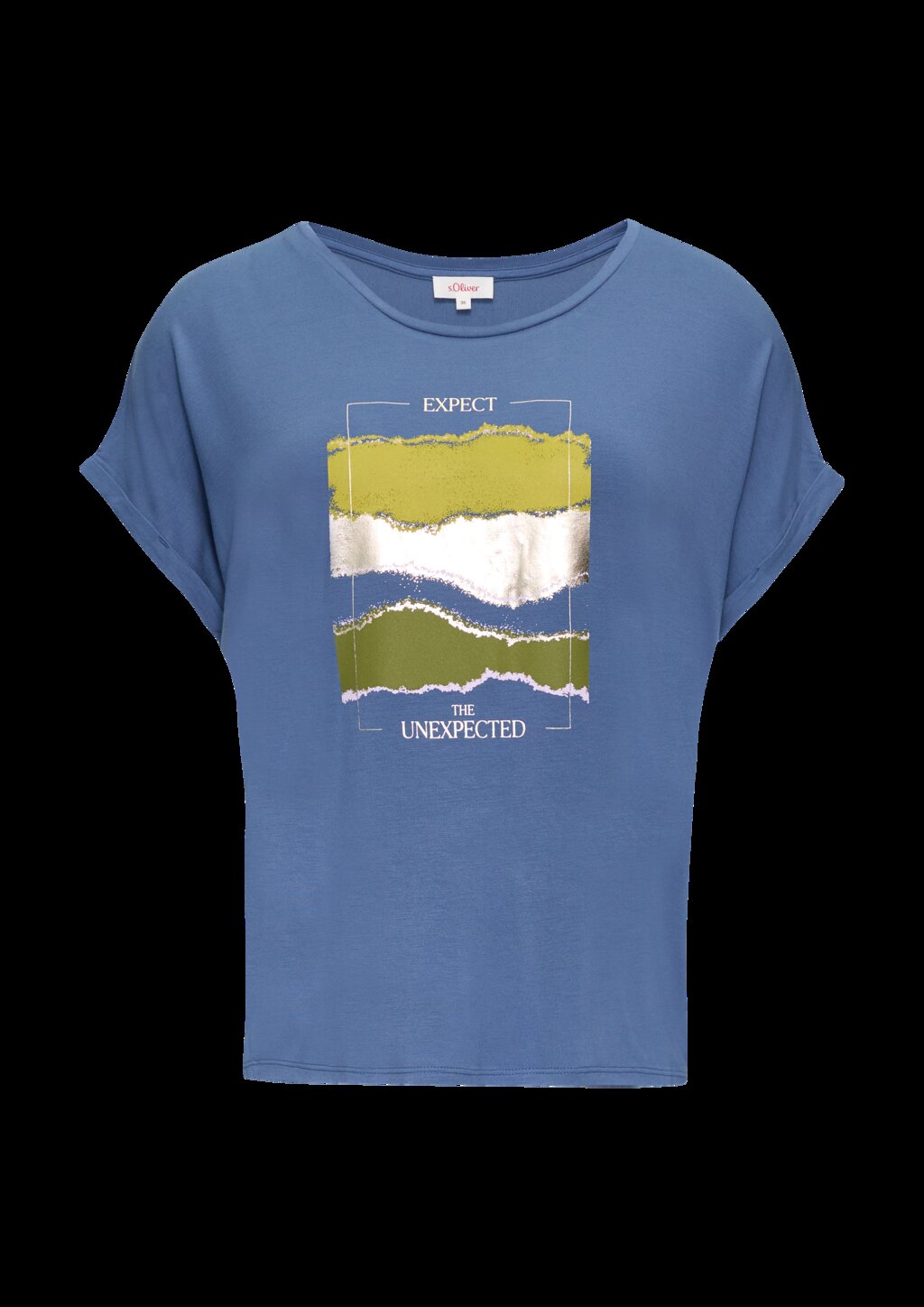 T-Shirt aus Viskosestretch mit Frontprint