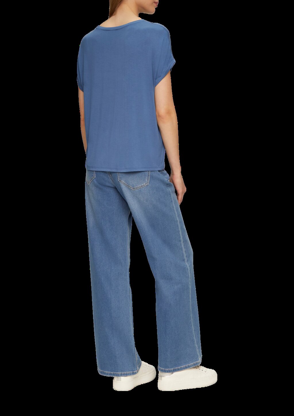 T-Shirt aus Viskosestretch mit Frontprint