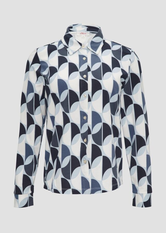 Elastische Hemdbluse aus Jersey