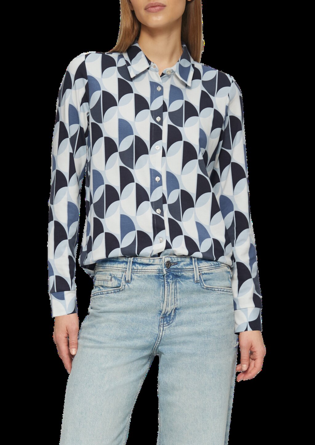 Elastische Hemdbluse aus Jersey