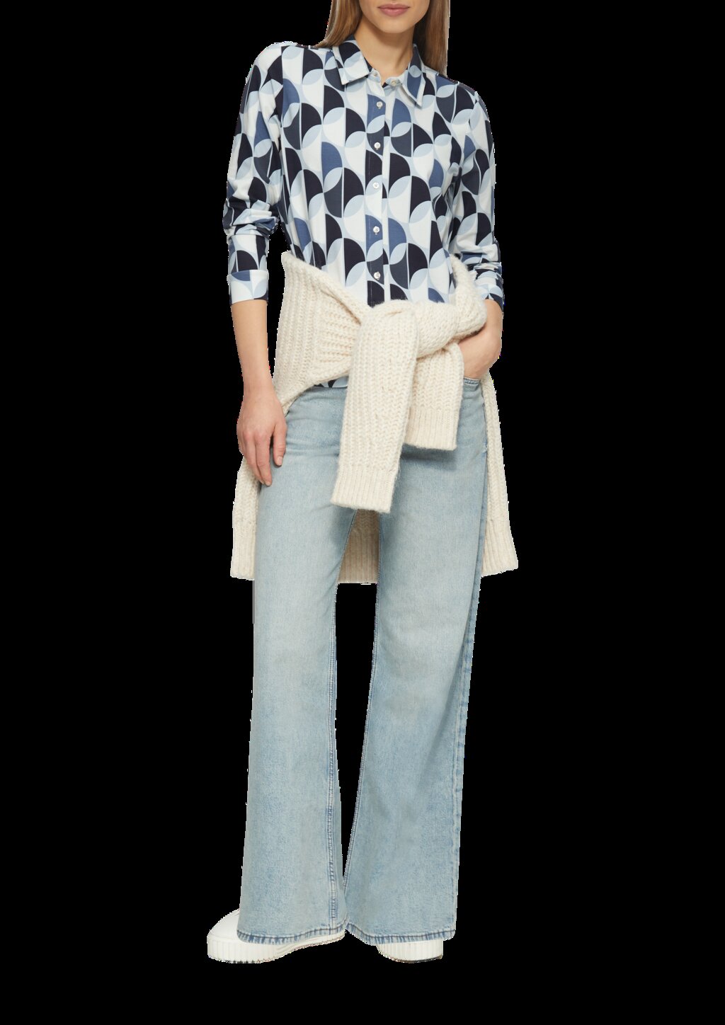 Elastische Hemdbluse aus Jersey