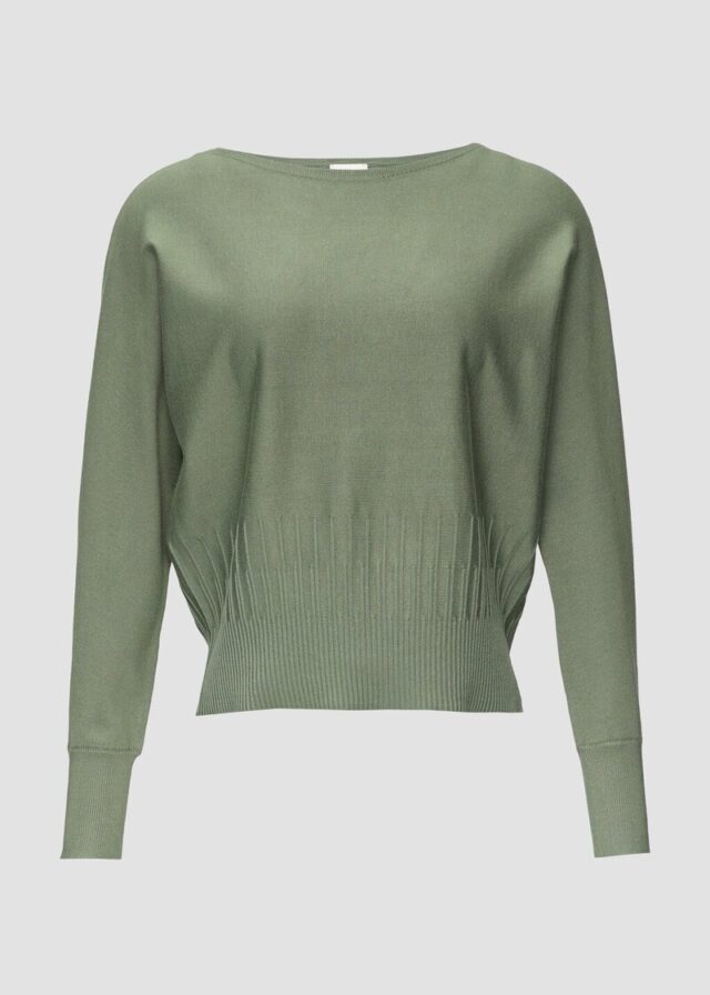 Strickpullover mit Strukturmuster am Saum