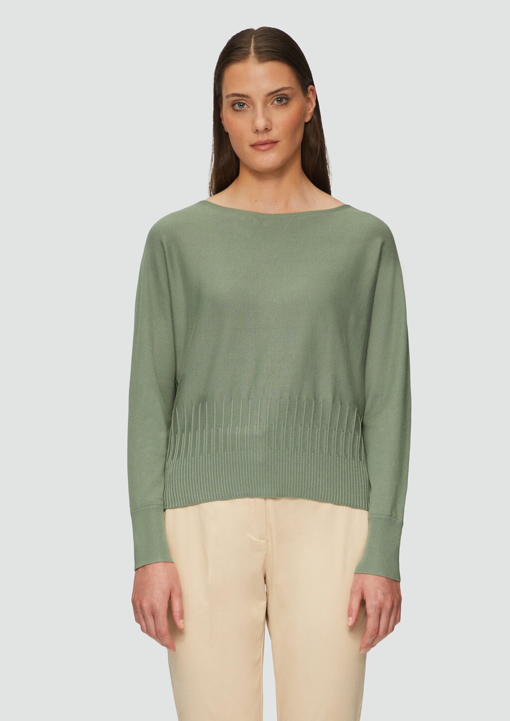 Strickpullover mit Strukturmuster am Saum