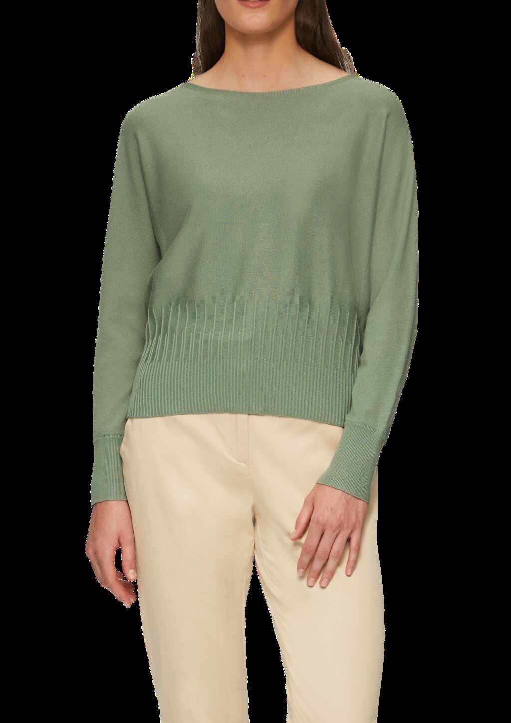 Strickpullover mit Strukturmuster am Saum