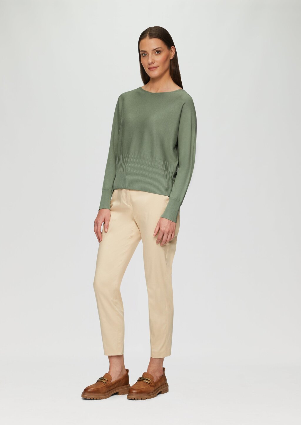 Strickpullover mit Strukturmuster am Saum