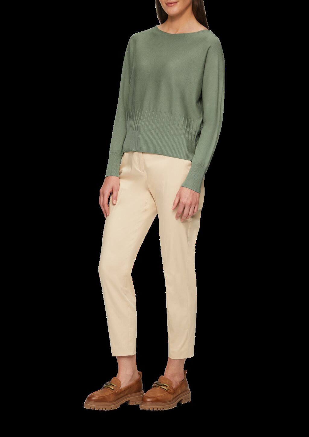 Strickpullover mit Strukturmuster am Saum