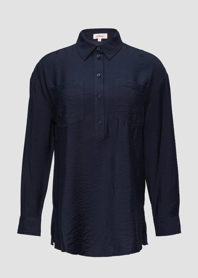 Hemdkragenbluse aus Viskosemix