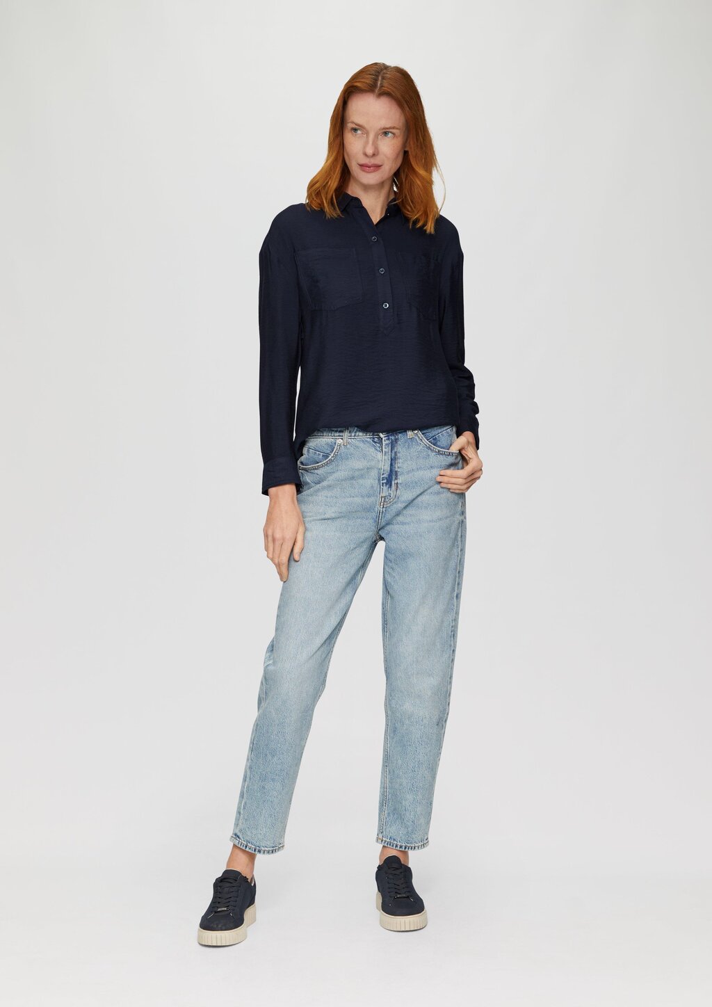 Hemdkragenbluse aus Viskosemix