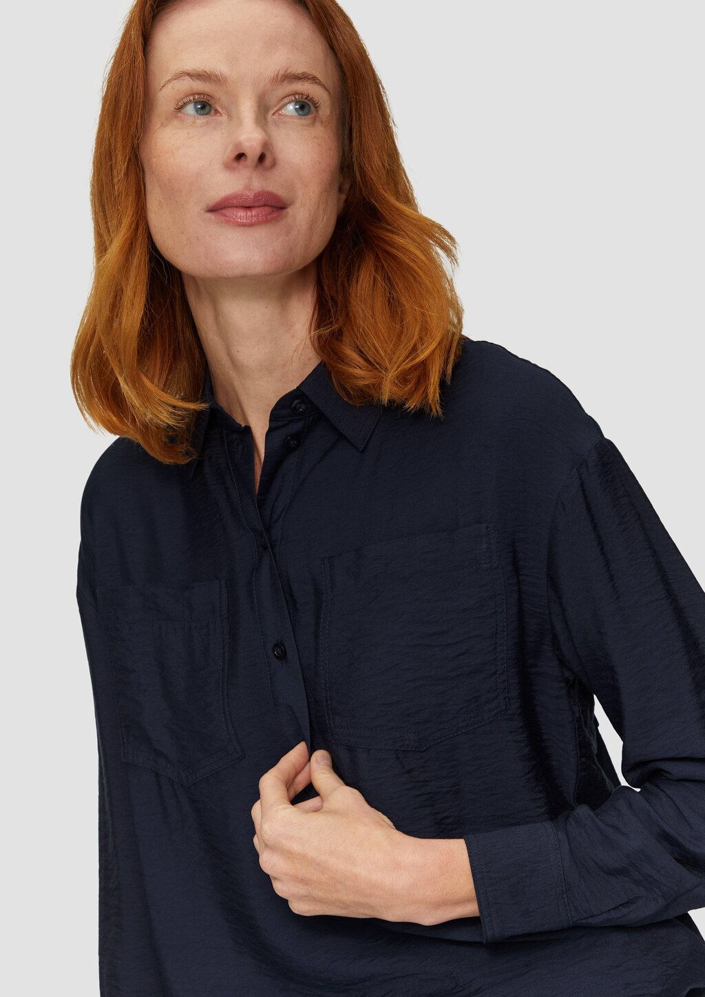 Hemdkragenbluse aus Viskosemix