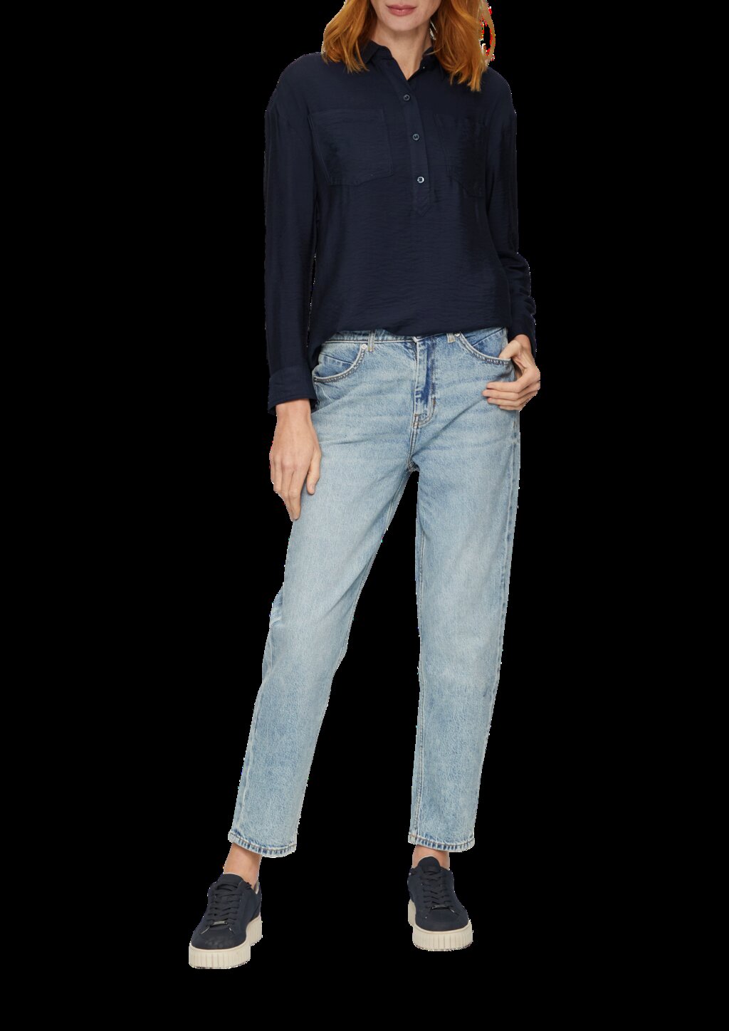 Hemdkragenbluse aus Viskosemix