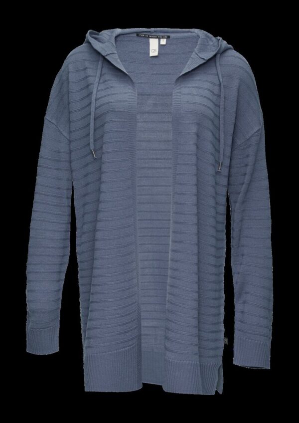 Strickjacke mit Kapuze und Streifenstruktur