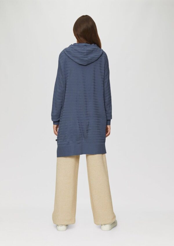 Strickjacke mit Kapuze und Streifenstruktur