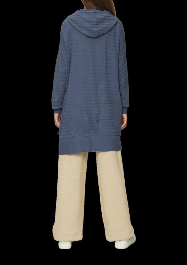 Strickjacke mit Kapuze und Streifenstruktur