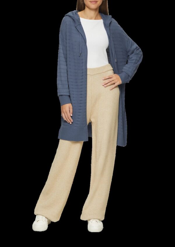 Strickjacke mit Kapuze und Streifenstruktur