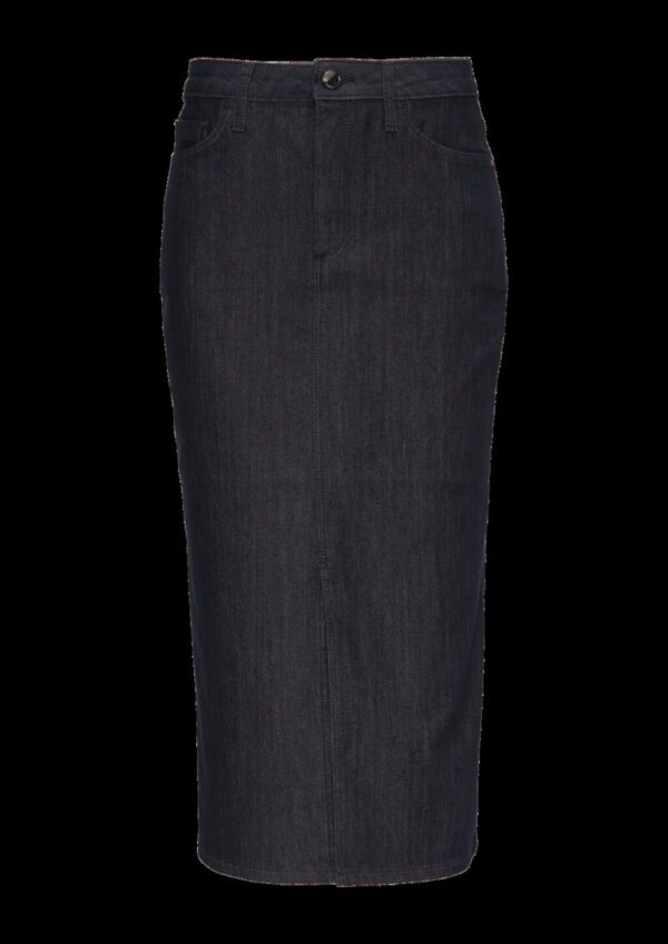 Vorne geschlitzter Jeansrock in Midi-Länge