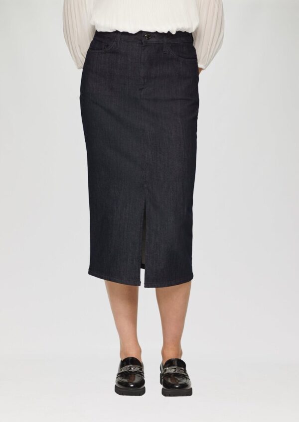 Vorne geschlitzter Jeansrock in Midi-Länge