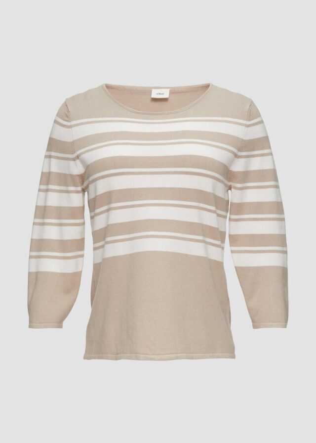 Gestreifter Strickpullover aus Viskosemix