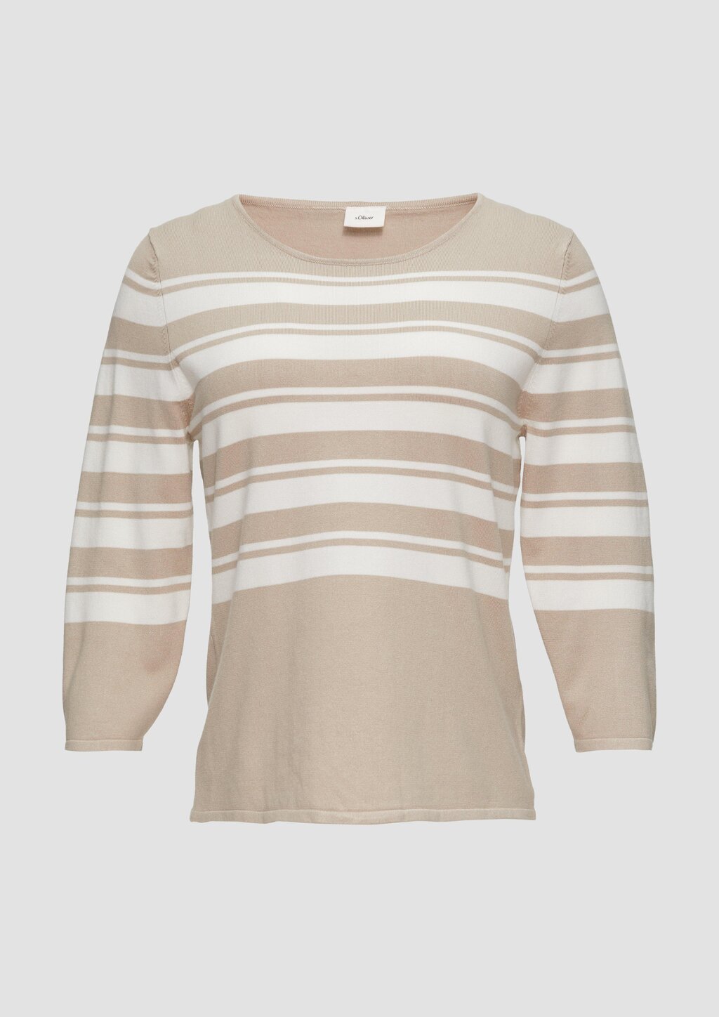 Gestreifter Strickpullover aus Viskosemix