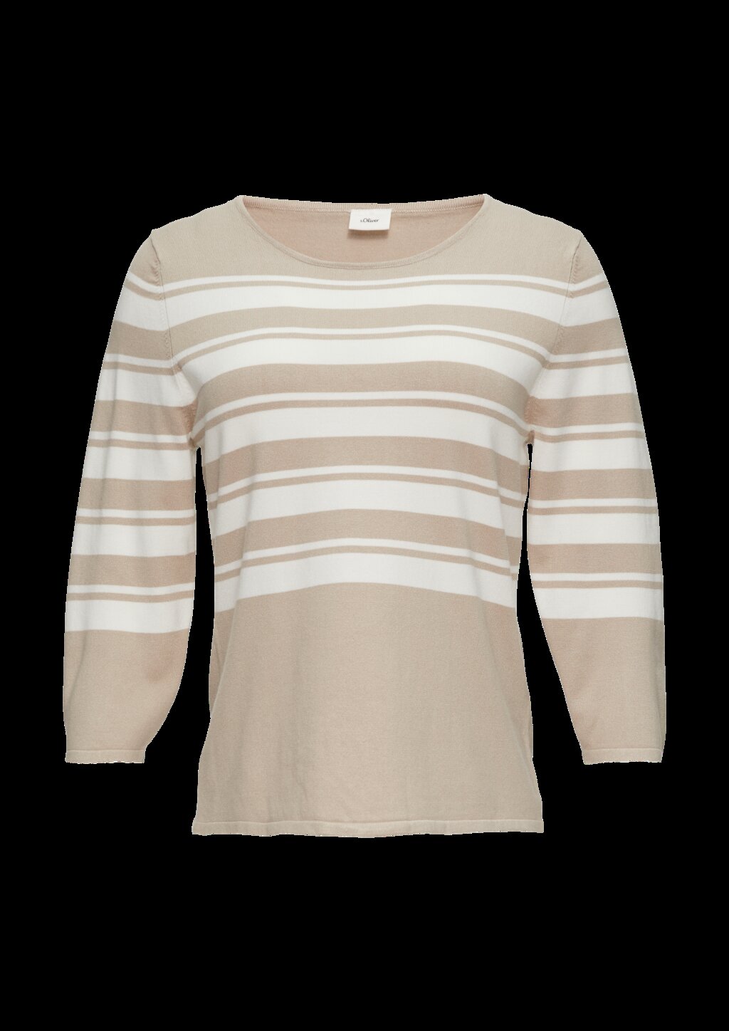 Gestreifter Strickpullover aus Viskosemix
