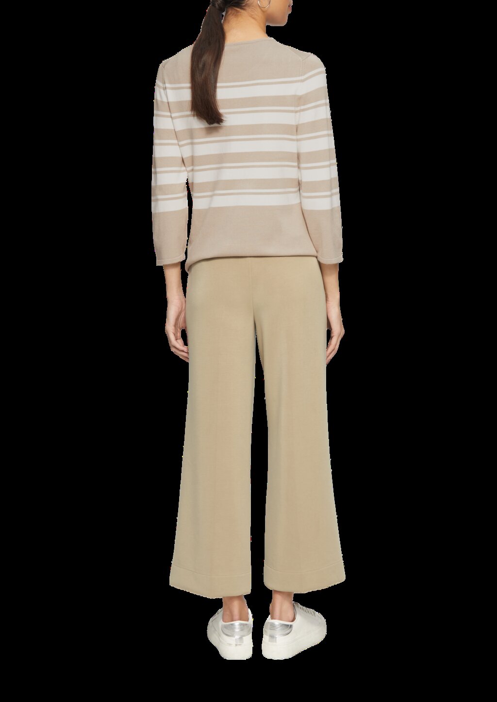 Gestreifter Strickpullover aus Viskosemix