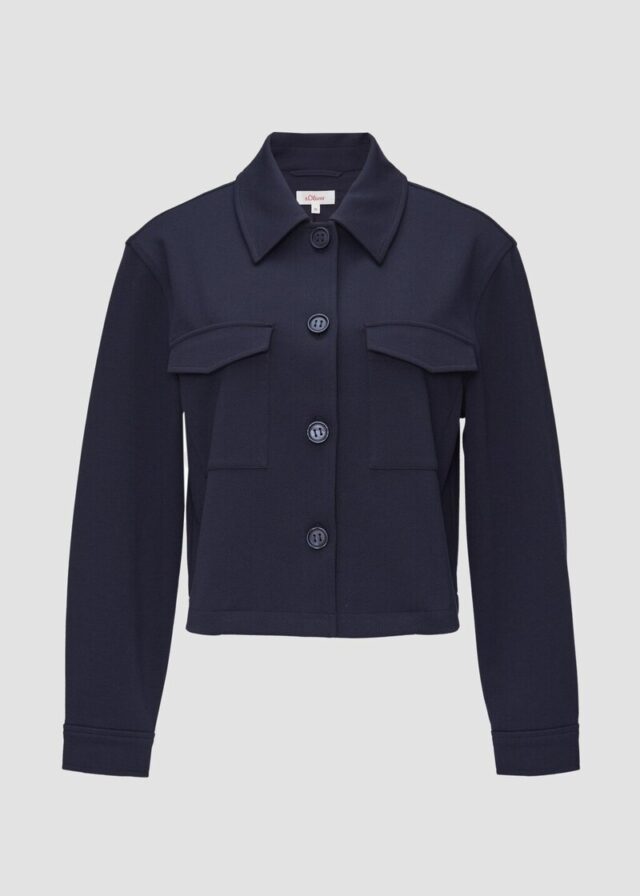 Verkürzte Jacke mit Faltendetail am Rücken