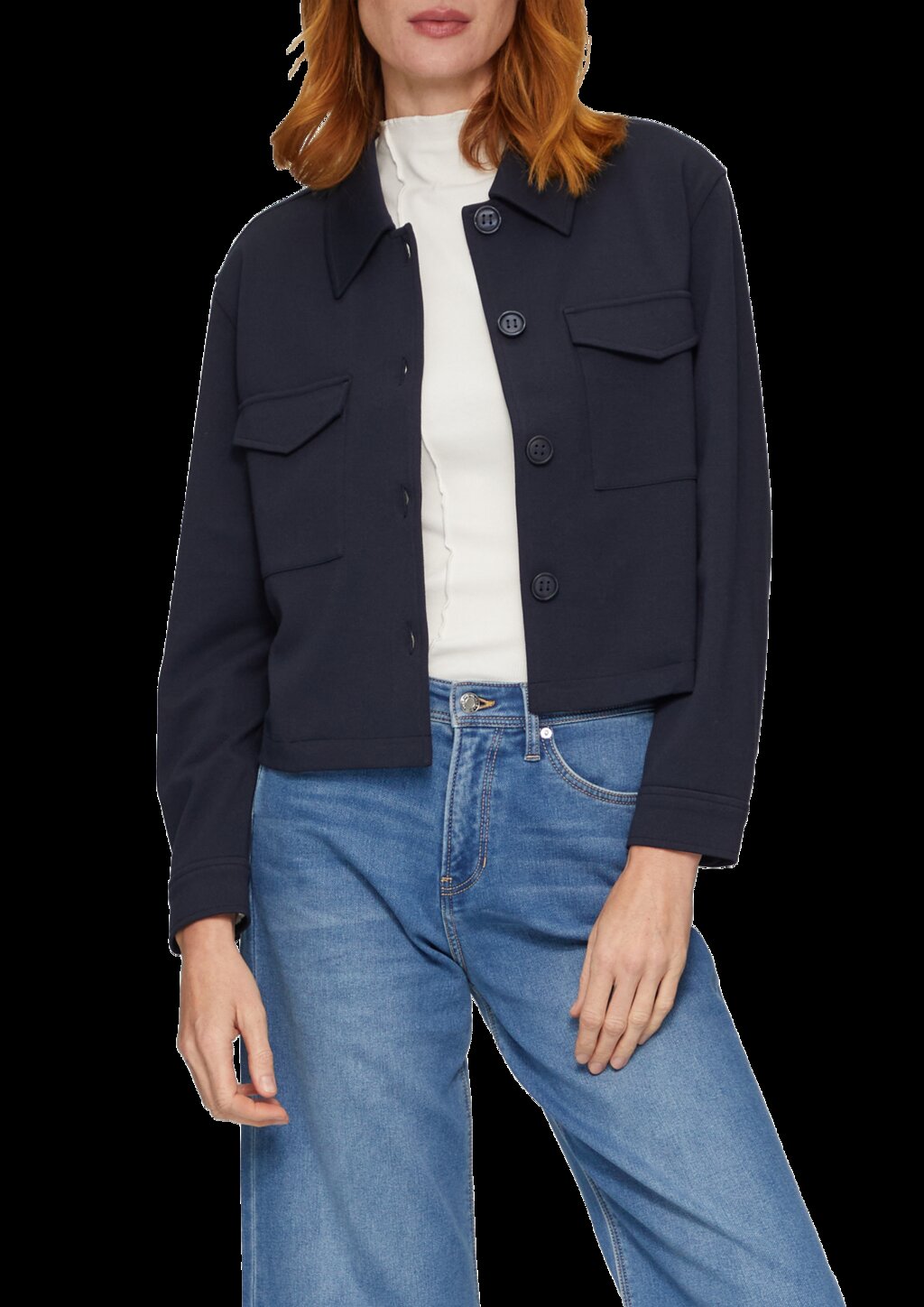 Verkürzte Jacke mit Faltendetail am Rücken