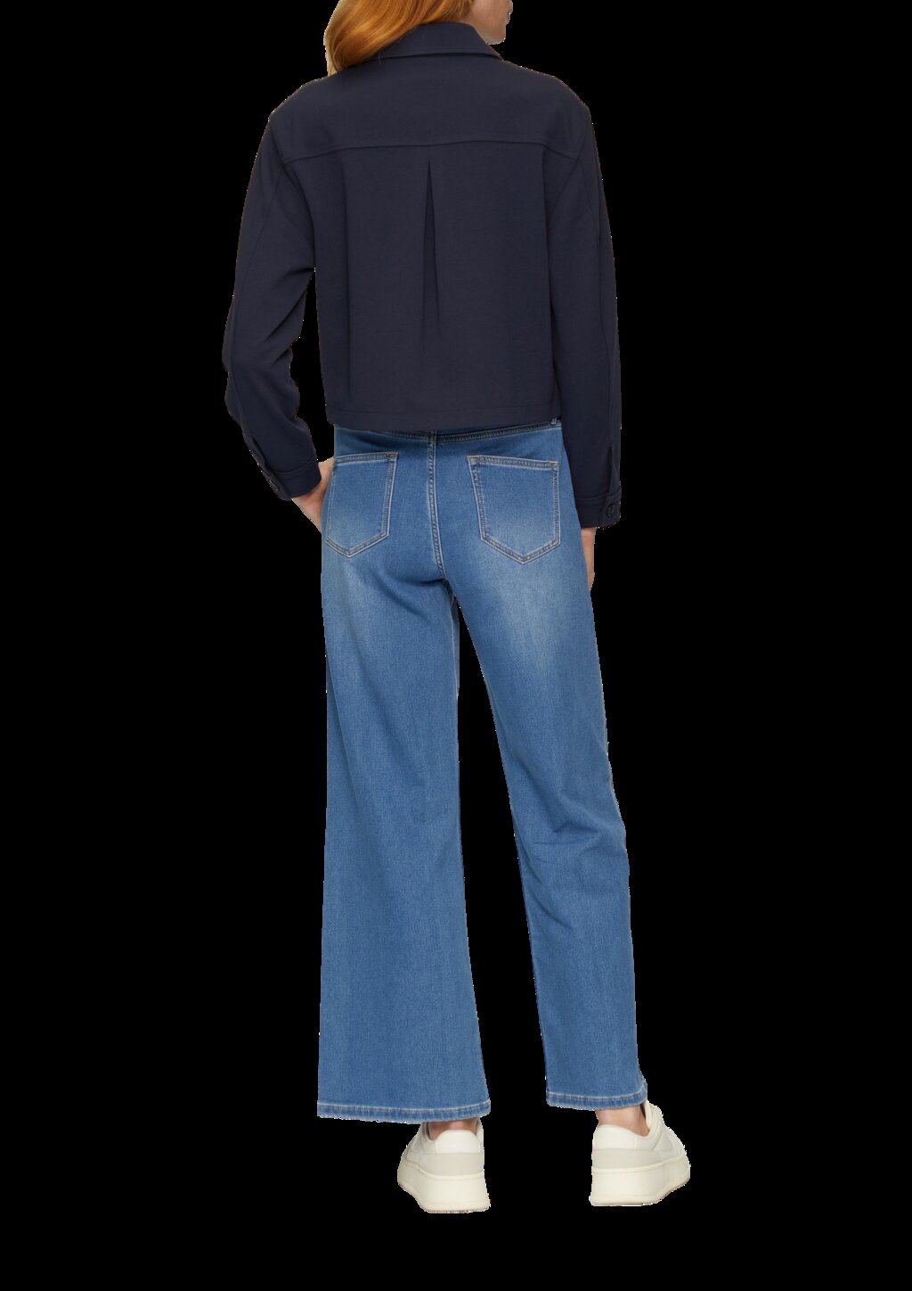 Verkürzte Jacke mit Faltendetail am Rücken