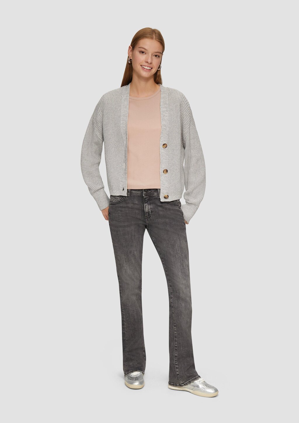 Verkürztes T-Shirt mit Piquéstruktur