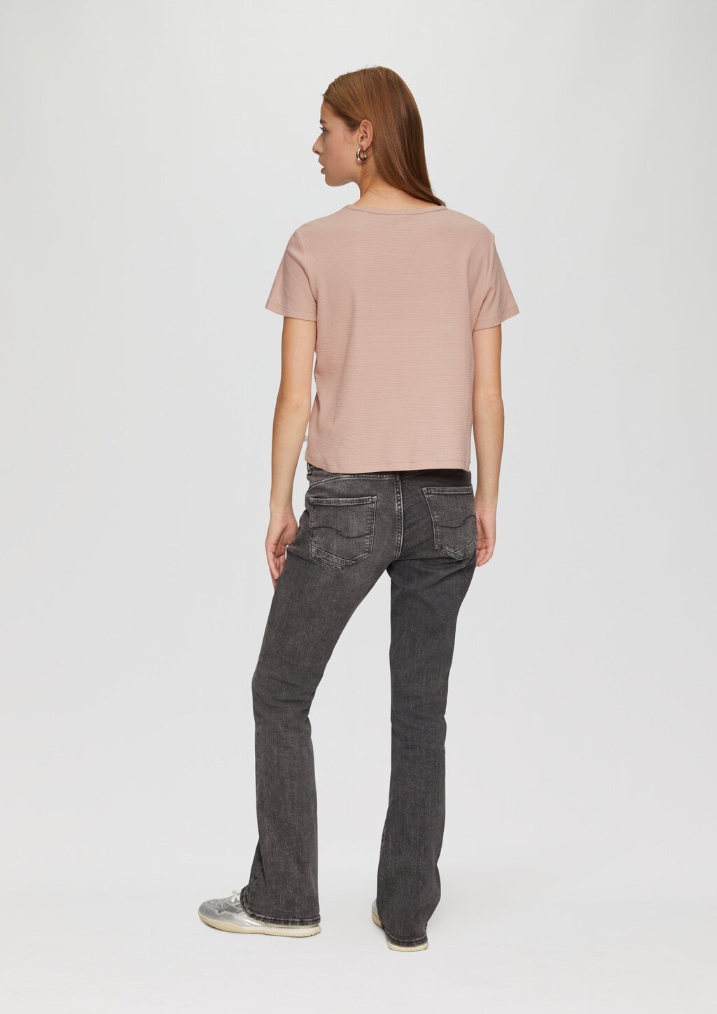 Verkürztes T-Shirt mit Piquéstruktur