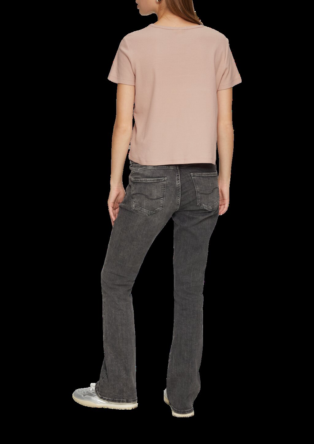 Verkürztes T-Shirt mit Piquéstruktur