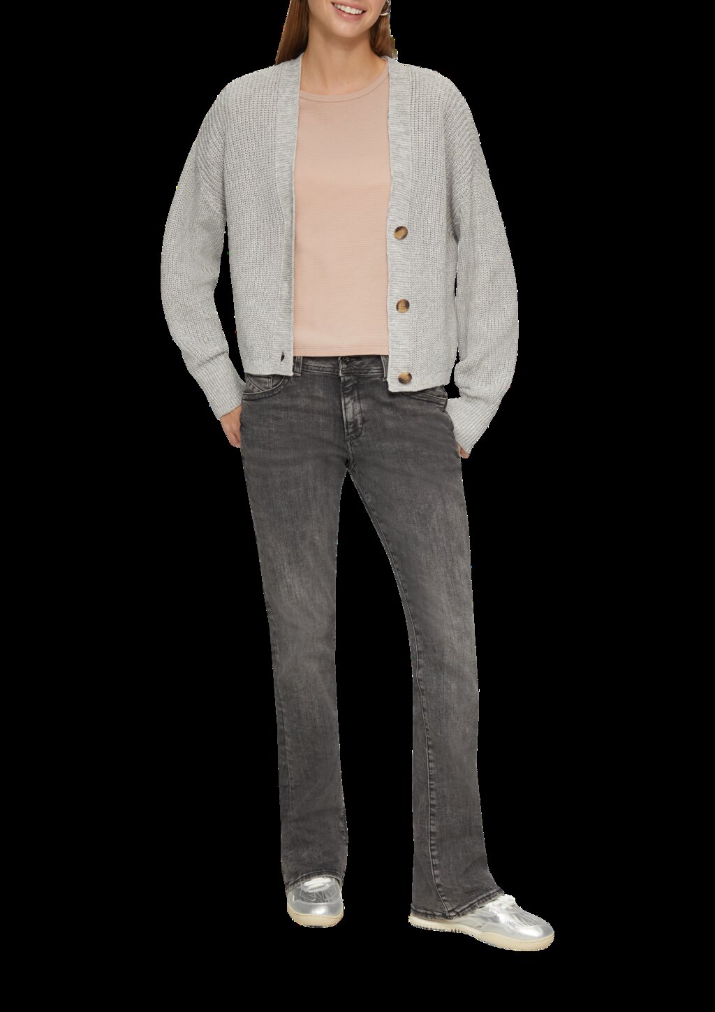 Verkürztes T-Shirt mit Piquéstruktur